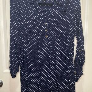 Motherhood Navy and White Polka Dot Top